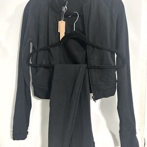 SKIMS Black Track Jacket and Outdoor Leggings